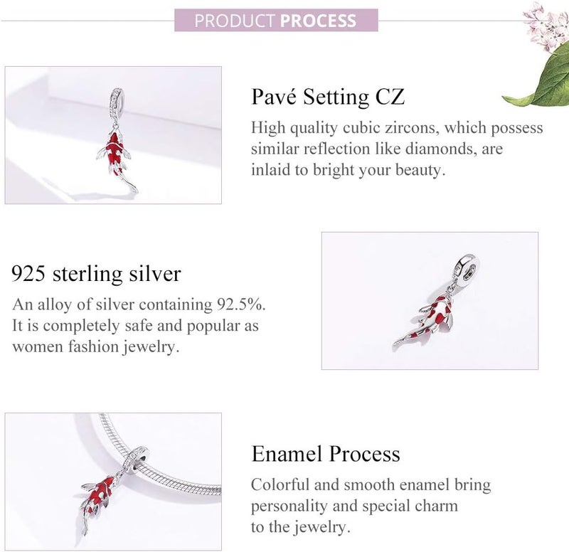 VOROCO Store Charm 925 Sterling Silver Bracelet Necklace Pendant Bead Charms Jewelry Gift for Women Mother Daughter Grandma Family Friends - Image 3